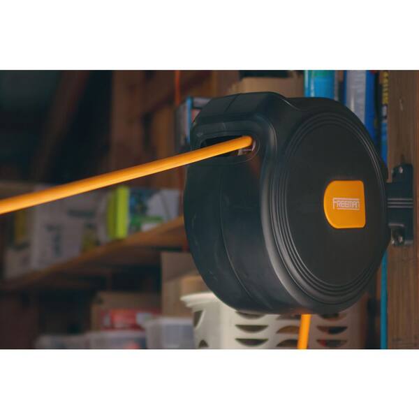 Retractable Air Hose Reel 1/4 IN X 50 FT Hybrid Polymer Hose Air