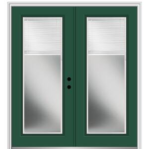 60 in. x 80 in. Internal Blinds Left-Hand Inswing Full Lite Clear Glass Painted Steel Prehung Front Door