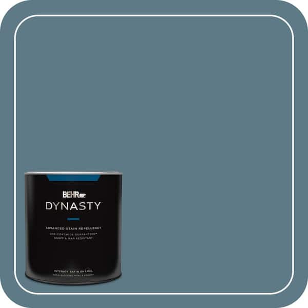 BEHR DYNASTY 1 qt. #ECC-54-2 Country Lake Satin Enamel Interior Stain-Blocking Paint and Primer