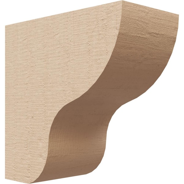 Ekena Millwork 3 in. x 6 in. x 6 in. Series 1 Classic Greensboro Rough Cedar Woodgrain Timberthane Polyurethane Corbel, Primed Tan