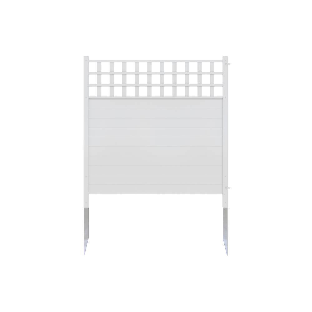 Keswick White Vinyl Lattice-Top Privacy Fence Panels, 3.5-ft