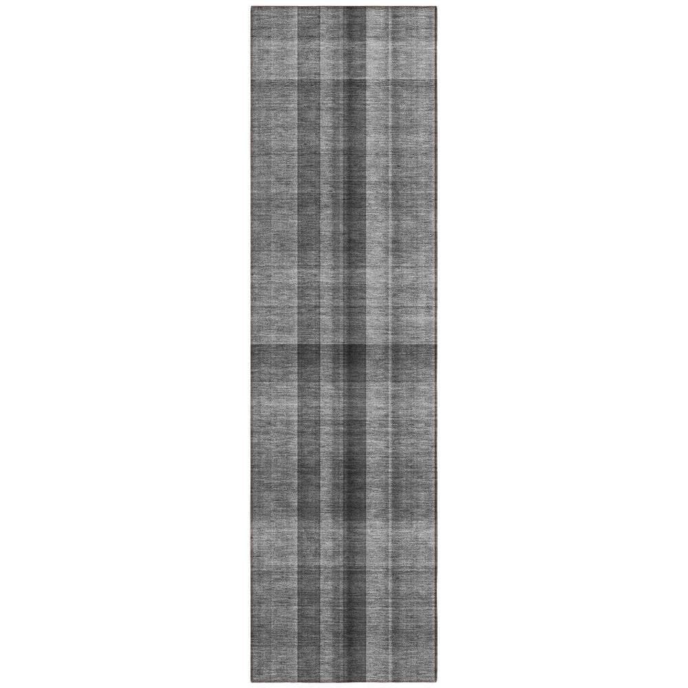 Gray 2 ft. x 8 ft. Woven Plaid Runner Indoor/Outdoor Area Rug price history on PriceWatchPro