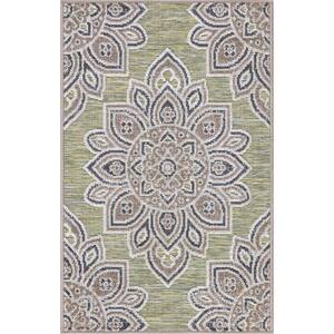Lara Green 2 ft. x 3 ft. Geometric Indoor/Outdoor Scatter Area Rug