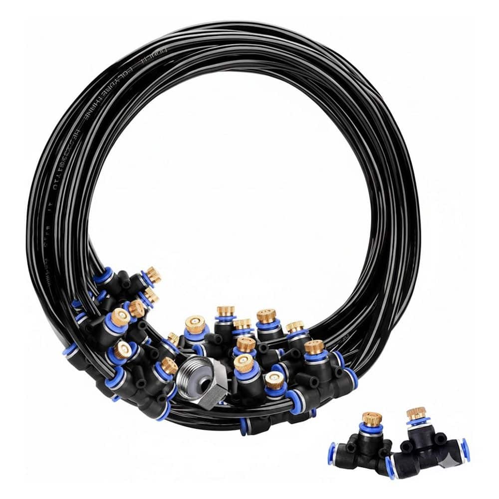 Patio Mister System 26 ft. with 8 Brass Nozzles, Outdoor Cooling Misting Hose for 3/4 in. GHT Garden Hose