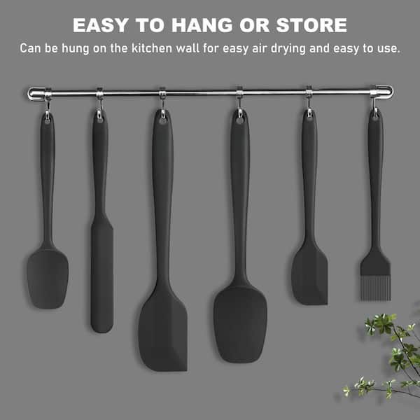 Silicone Spatula Set with Heat Resistant, Rubber and Silicone Brush for Scraping, Baking, Cooking and Mixing (6-Pack)