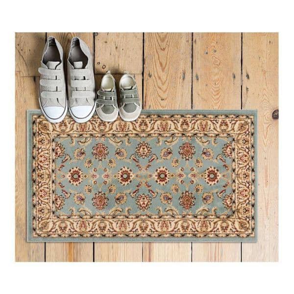 Barclay Sarouk Light Blue 2 in. 3 ft. x 3 in. 11 ft. Traditional Oriental Area Rug