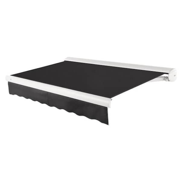 AWNTECH 12 ft. Key West Left Motor Retractable Awning with Cassette (120 in. Projection) in Black