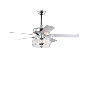 52 in. Indoor Chrome Ceiling Fan with 3-Light Remote
