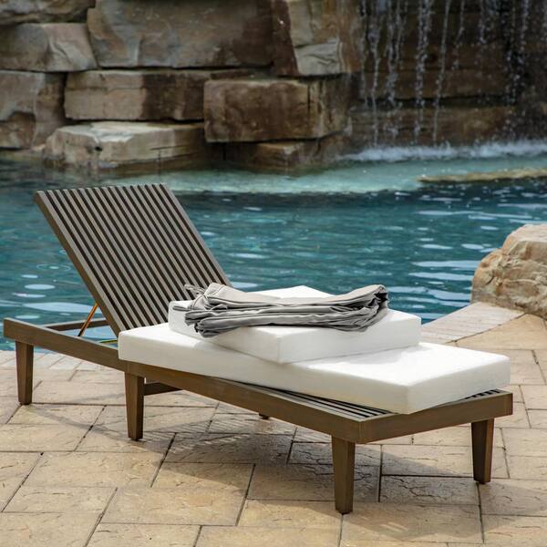 Chaise Lounge Chair Cushion 72 Tufted Padded Outdoor Patio Pillow Deck  Pool Tan