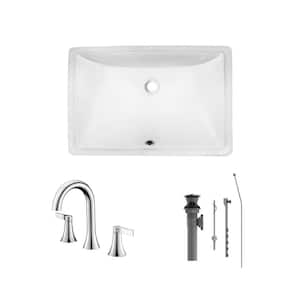 CHESHIRE 21 in. Undermount Rectangular Bathroom Sink with Overflow