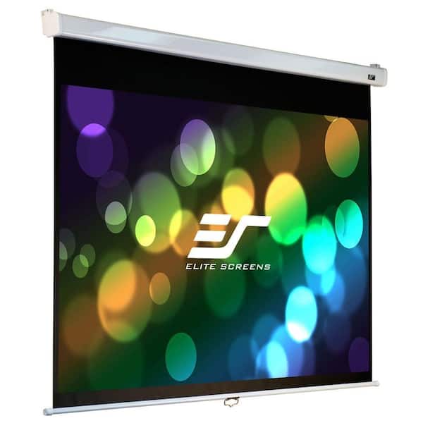 Elite Screens 84 in. Manual Pull-Down Projection Screen - Matte White with White Case