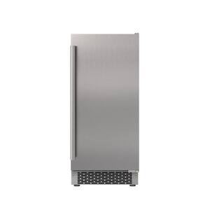 15 in. 26 lb. Freestanding Ice Maker in Stainless Steel