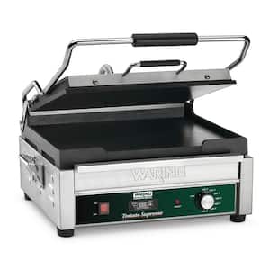 Tostato Supremo Large Flat Panini Grill with Timer Silver 120-Volt 14.5 in. x 11 in. Cooking Surface