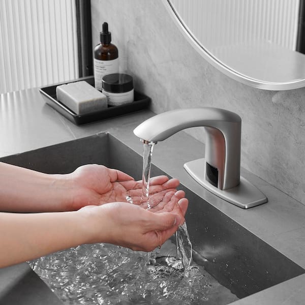 HOMEMYSTIQUE Touchless Single Hole Bathroom Sink Faucet with Deck