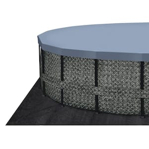 20 ft. Round 48 in. Deep Metal Frame Above Ground Pool, Dark Herringbone