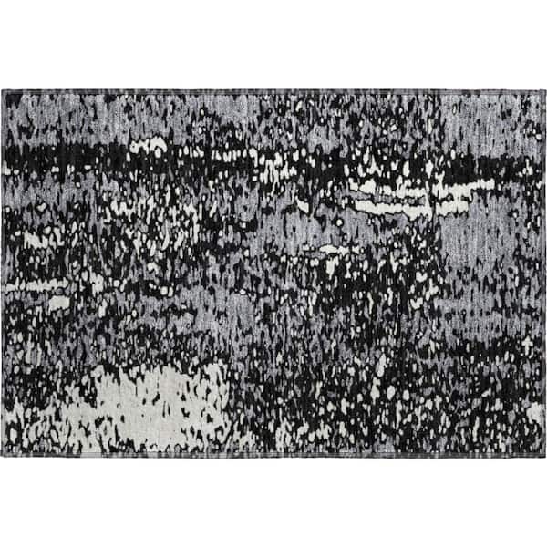 Addison Rugs Mayfield Premium Machine Washable Abstract AMF949 Black 1 ft. 8 in. x 2 ft. 6 in. Area Rug