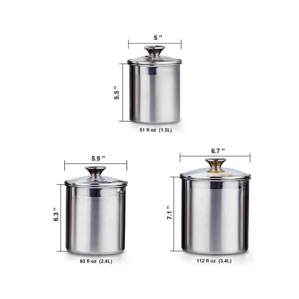 Omni Del Glass Canisters set of 5, Canisters Sets For The Kitchen, Airtight  Glass Container with