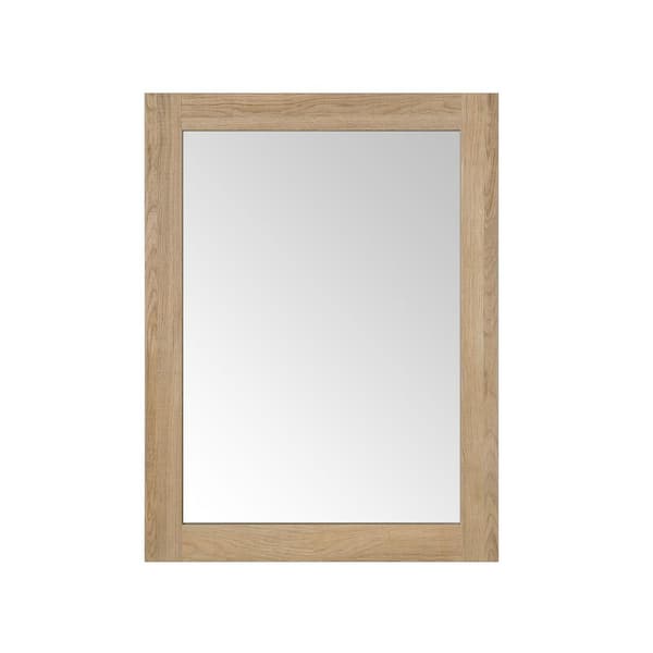 Photo 1 of Huckleberry 24 in. W x 32 in. H Rectangular Framed Wall Bathroom Vanity Mirror in Natural Oak