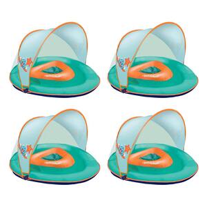 Orange Baby Boat Float with Safety Seat and Sun Shade Canopy (4-Pack)