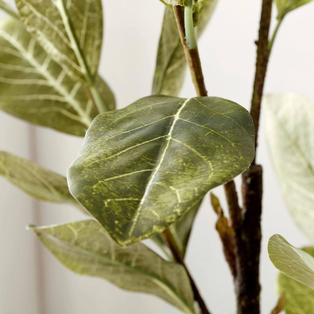 51-inch Faux Magnolia Tree in Gray Cement Pot