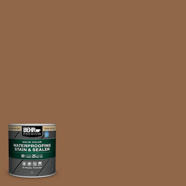 BEHR PREMIUM 8 oz. #SC-115 Antique Brass Solid Color Waterproofing Exterior Wood Stain and Sealer Sample