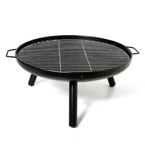 23 in. Durable Wood Burning Fireplace Bowl Outdoor Fire Pit with Grill Rack for Patio Garden, Backyard, Porch