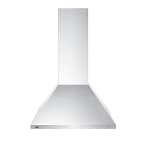 24 in. Convertible Wall Mount Range Hood in Stainless Steel with 2 Charcoal Filters