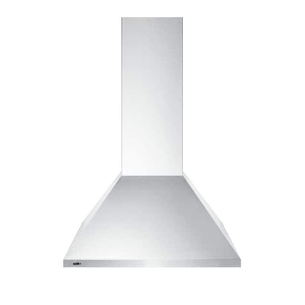 Summit Appliance 24 in. Convertible Wall Mount Range Hood in Stainless Steel, with 2 Charcoal Filters, ADA Compliant