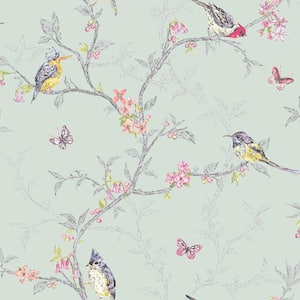 Phoebe Trail Soft Teal Non-Pasted Wallpaper (Covers 56 sq. ft.)