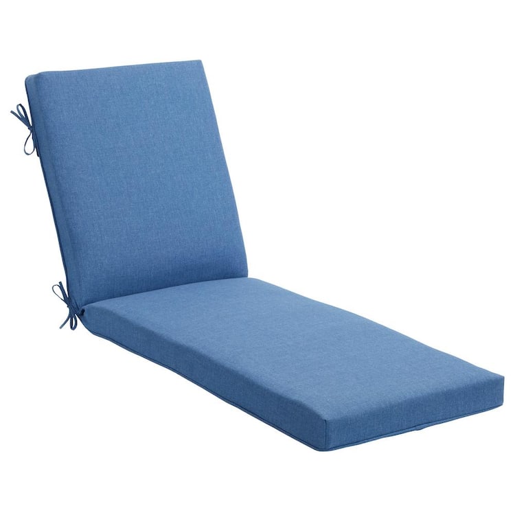 Hampton Bay 24 in. W x 30 in. D Cushionguard Universal Outdoor Chaise Cushion in Lake Twist