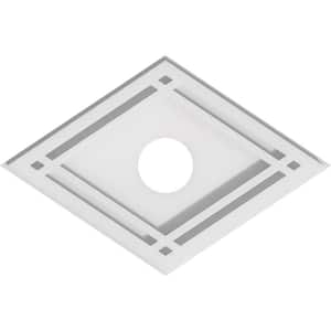 1 in. P X 12 in. W X 8 in. H X 2 in. ID Diamond Architectural Grade PVC Contemporary Ceiling Medallion