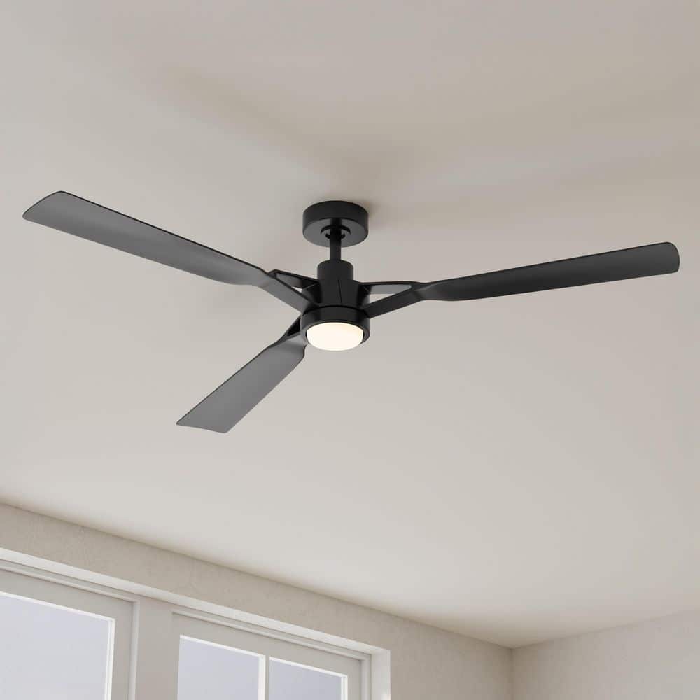 Belen 60" Matte Black Ceiling Fan with LED Light and Remote