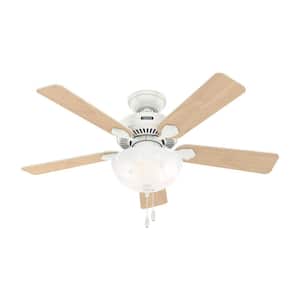 Swanson 44 in. Indoor Fresh White Standard Ceiling Fan with LED Bulbs Included