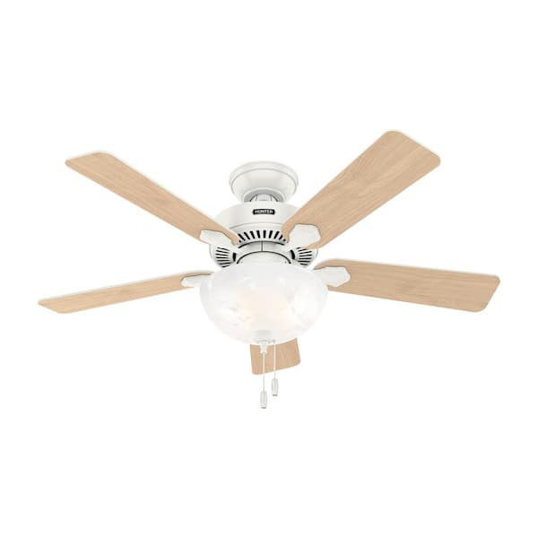 Hunter Swanson 44 in. Indoor Fresh White Standard Ceiling Fan with LED Bulbs Included