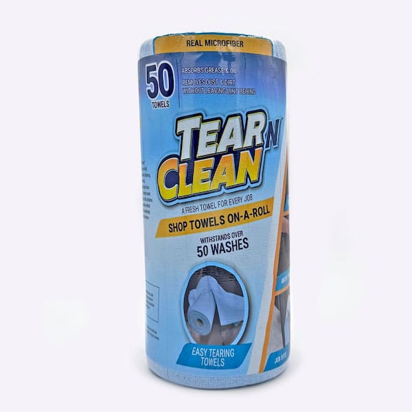 Tear N' Clean Microfiber Shop Towel Roll 50PK