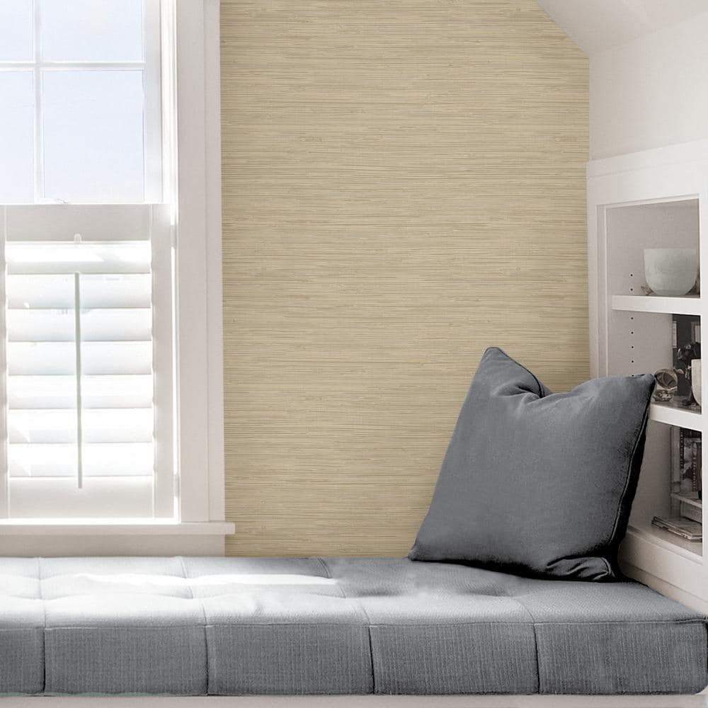 Cream Grasscloth Self-Adhesive Removable Wallpaper Roll