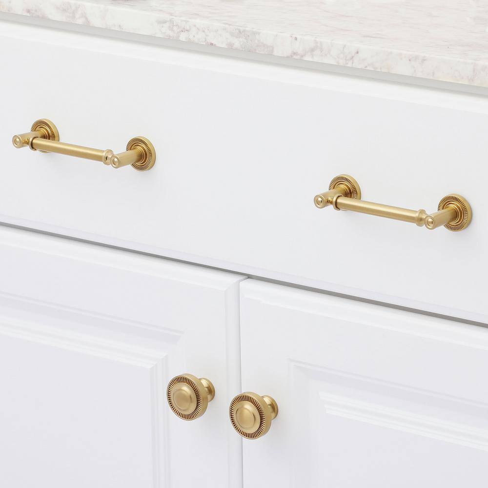 Minted Satin Brass 4" Center to Center Bar Pull
