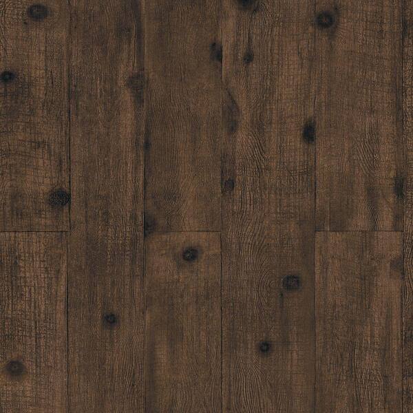 The Wallpaper Company 8 in. x 10 in. Dark Brown Wood Paneling Wallpaper Sample