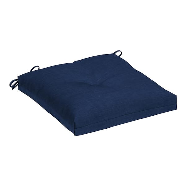 ARDEN Outdoor Plush Modern Tufted Square Seat Cushion, Sapphire Blue Leala