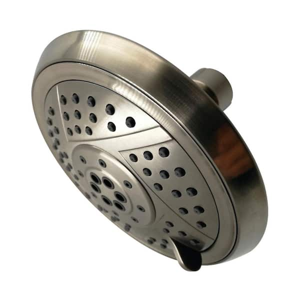 Kingston Brass 5-Spray 5 in. Single Wall Mount Fixed Shower Head in Brushed Nickel