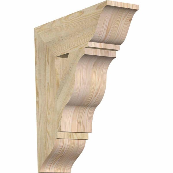 Ekena Millwork 6 in. x 24 in. x 20 in. Douglas Fir Funston Traditional Rough Sawn Bracket