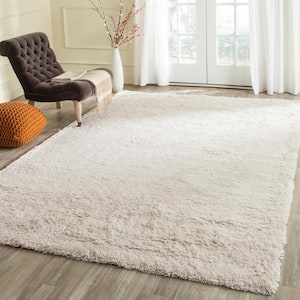 Classic Shag Ultra White 6 ft. x 9 ft. Solid Area Rug