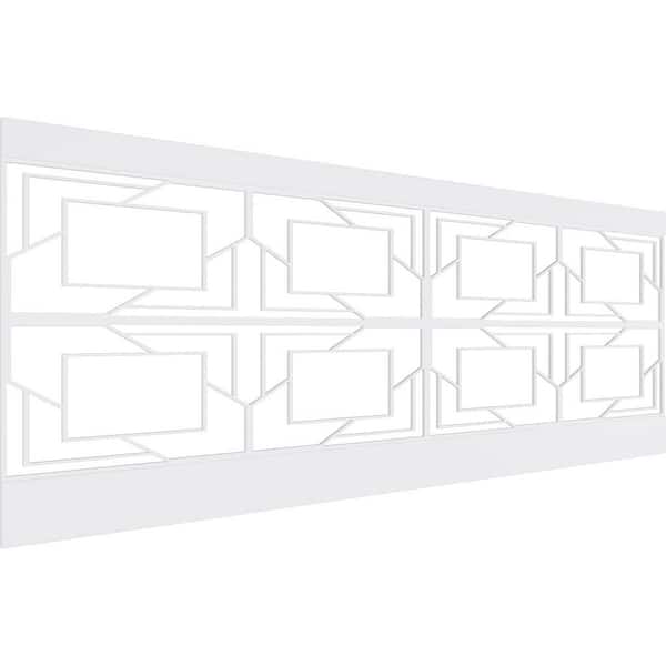 Ekena Millwork 36 in. H x 94-1/2 in. W 23.64 sq. ft. Monument PVC Wainscot Paneling Kit
