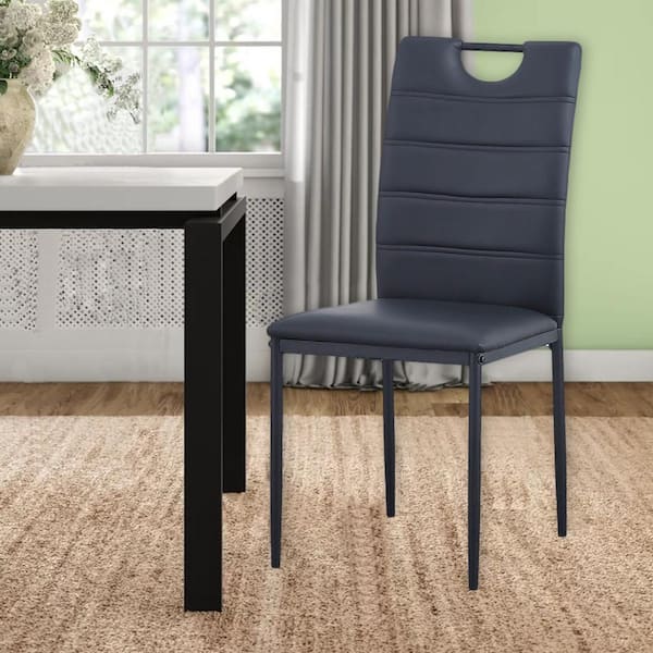 Black Leather Dining Chairs, Tall Back Leather Dining Room Chairs