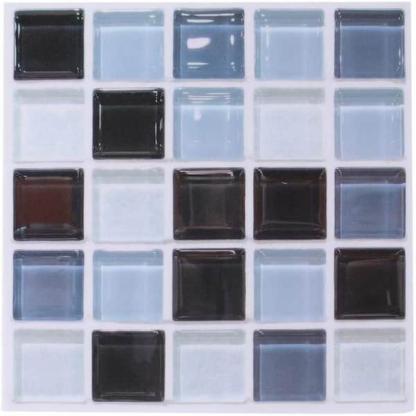 Ejoy 3D Mosaic Self-Adhesive Glossy Gel Backsplash Tile, JM705,8 inchx8 inch/pc (Set of 36pc)