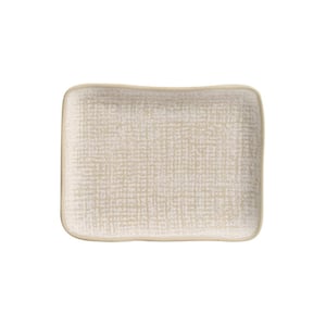 7.08 in. Latte Beige Stoneware Rectangular Platter Juta (Set of 4)