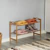 Basicwise 17.75 in. H 9-Pairs Natural Bamboo 3-Tier Free Standing Shoe  Organizer Storage Shoe Rack QI004329.3 - The Home Depot