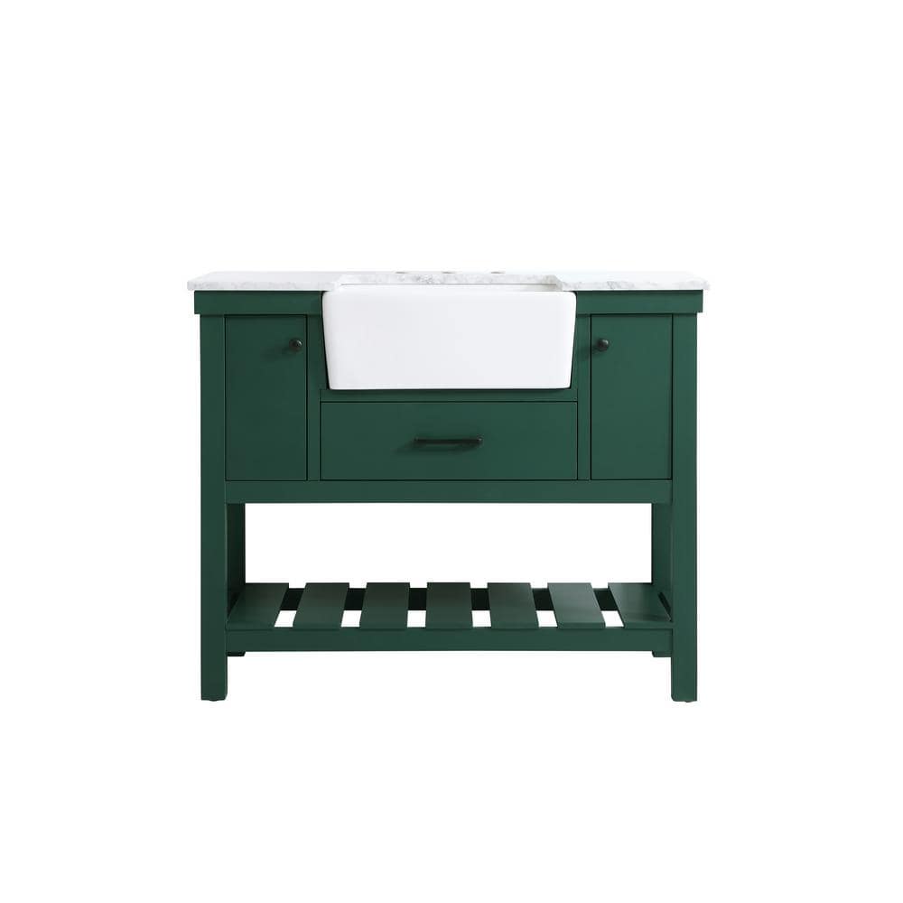Timeless Home 22 in. W x 42 in. D x 34.125 in. H Bath Vanity in Green with 