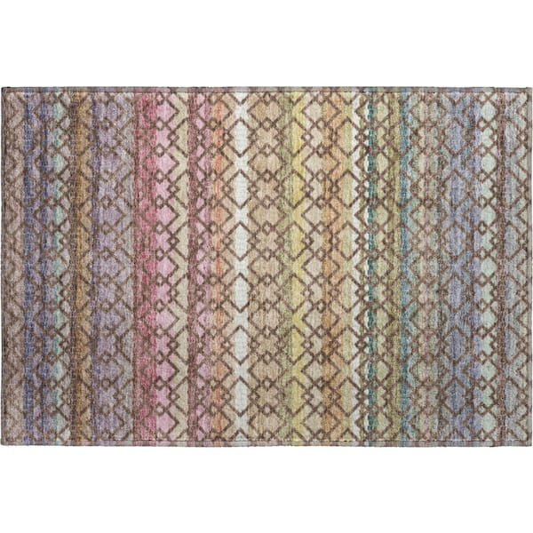 Mayfield Premium Machine Washable Abstract AMF2531 Chocolate 2 ft. x 3 ft. Accent Rug
