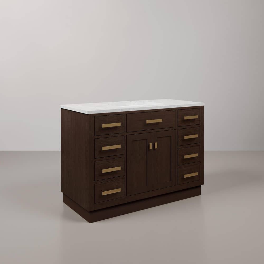 Chestnut 48" Brown Pine Vanity with White Ceramic Sink